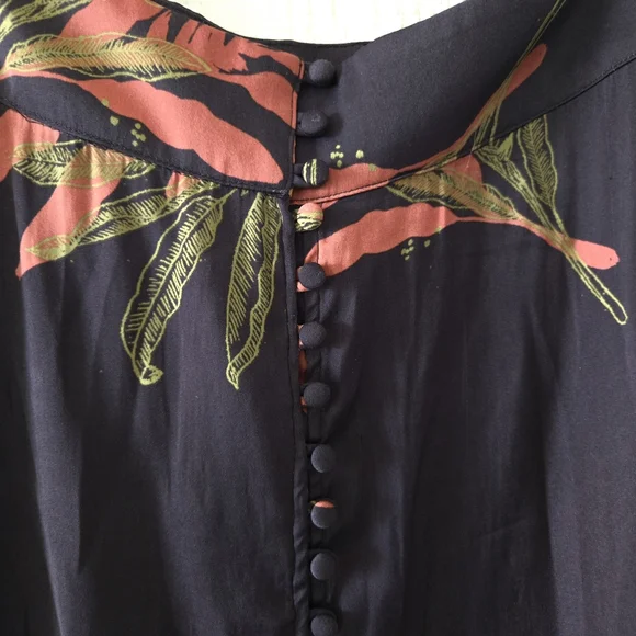 Free People Sammy Boho Western Floral Buttoned Open Front Maxi Skirt Gray Sz 0 - Picture 8 of 9